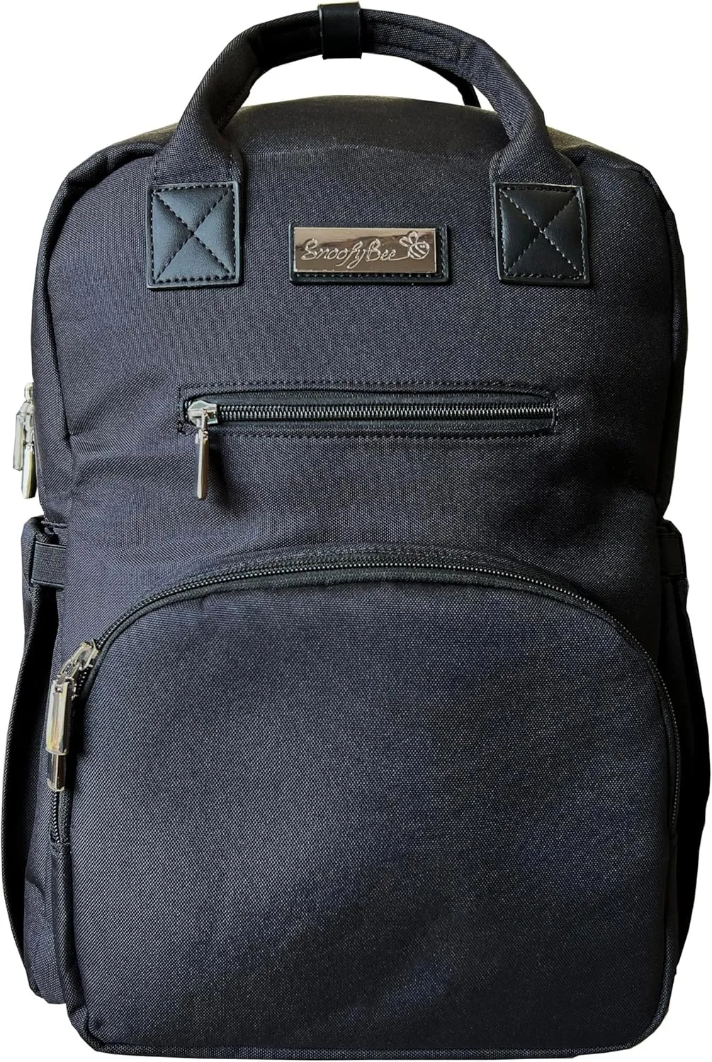 Queen Bee Diaper Backpack – Chic Diaper Bag with One-Hand Access, Standing Base & Smart Storage, Baby Registry Search, Shower Gifts, Newborn Essentials & Items for Mom (Black)