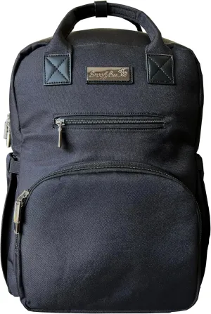 Queen Bee Diaper Backpack – Chic Diaper Bag with One-Hand Access, Standing Base & Smart Storage, Baby Registry Search, Shower Gifts, Newborn Essentials & Items for Mom (Black)