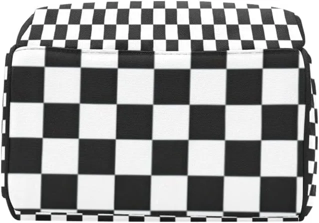 Race Car Checkered Personalized Diaper Bag Backpack Tote with Name Diaper Backpack Travel Daypack for Mom Dad Baby Bag Gift