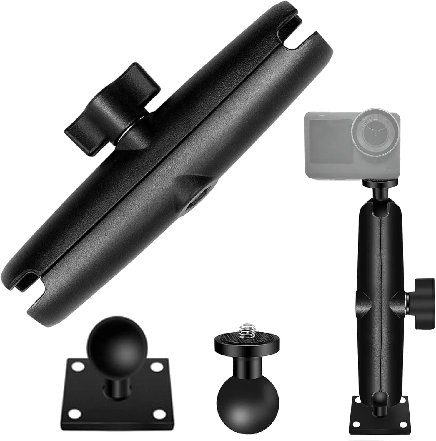 RAM/B Mounts Double Socket Arm 5.9", Ram Phone Mount for Navigator/Cell Phone/Action Camera, with Ram Ball Mount,1" Ball Adapetr Components