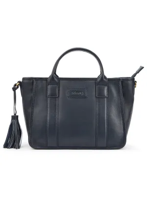 Ramelton Medium Size Leather Handbag - Navy