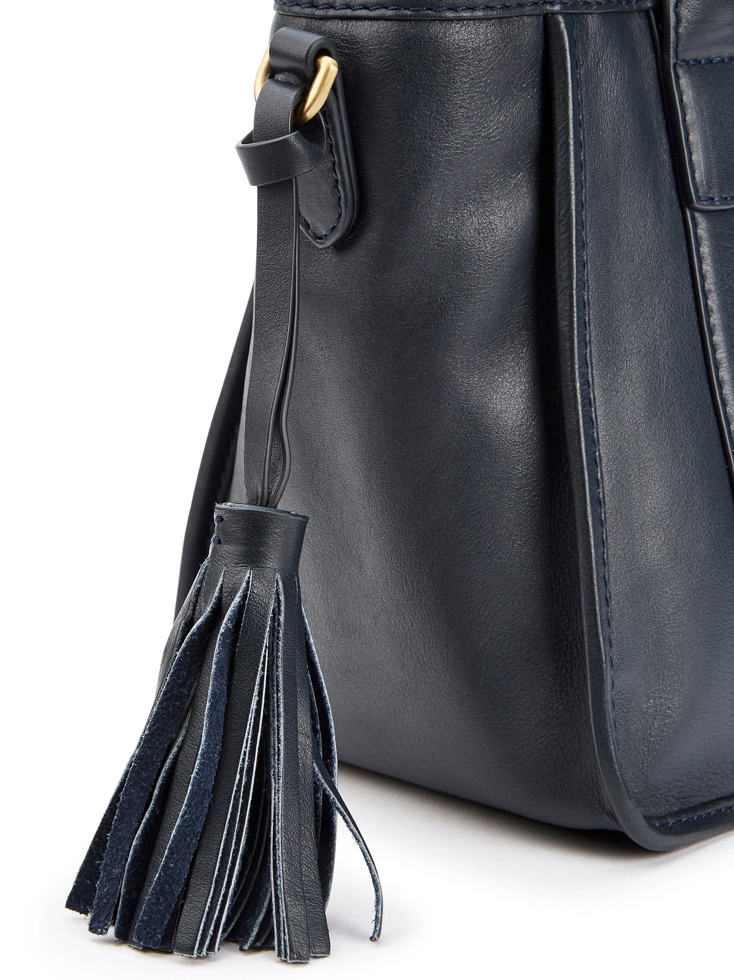 Ramelton Medium Size Leather Handbag - Navy
