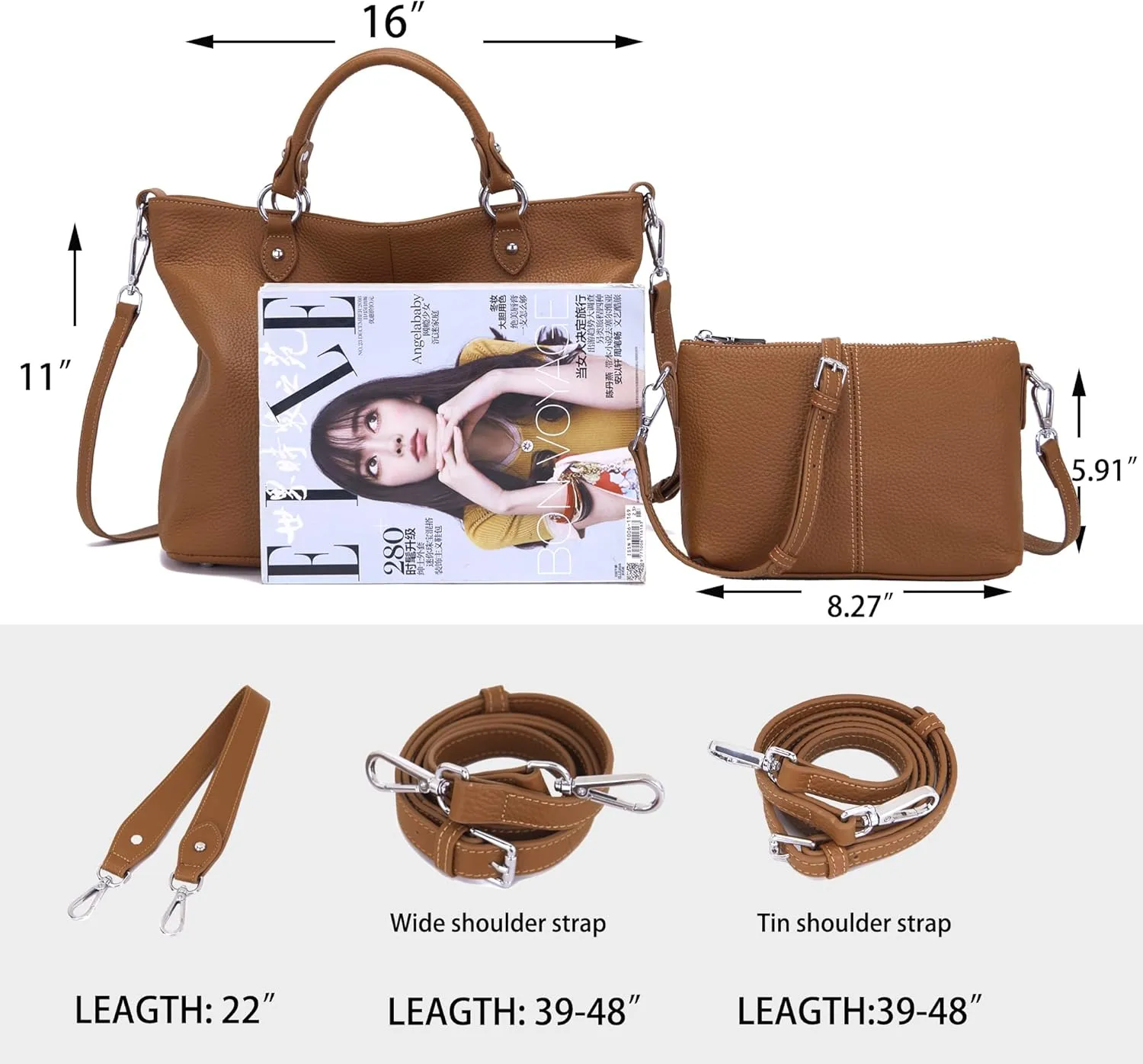 Real Leather Purses and Handbag for Women,Real Soft Leather,Leather Tote Purse Bags for Laptop Pad Work official business.