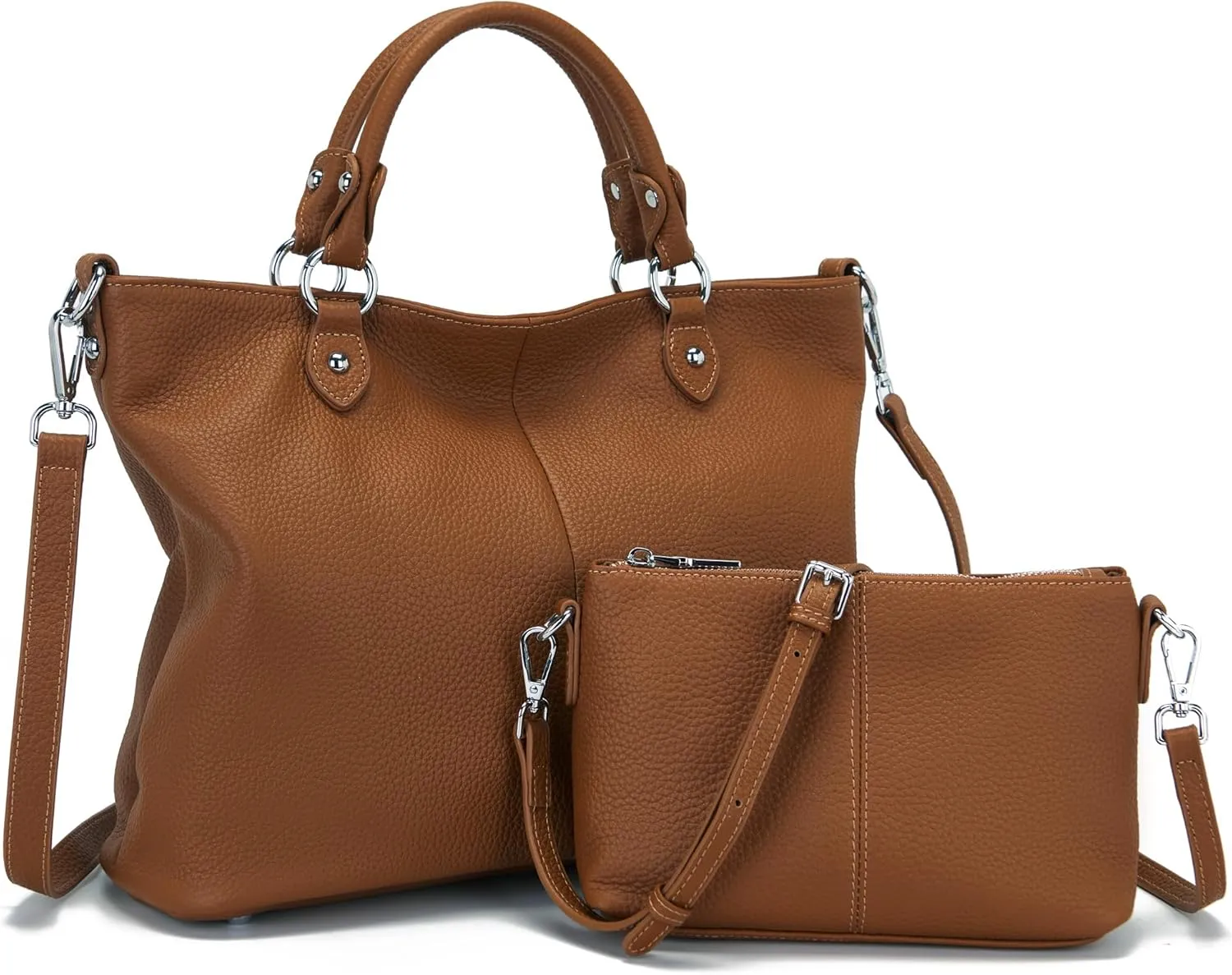 Real Leather Purses and Handbag for Women,Real Soft Leather,Leather Tote Purse Bags for Laptop Pad Work official business.