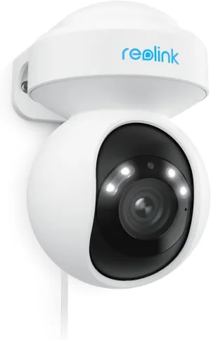 REOLINK 4K Outdoor Plug-in WiFi 6 Security Camera, PTZ Camera for Home Security, Wi-Fi 6 New Tech, Motion Tracking, Smart Detection, 3X Optical Zoom, Motion Spotlight, Local Storage, E1 Outdoor Pro