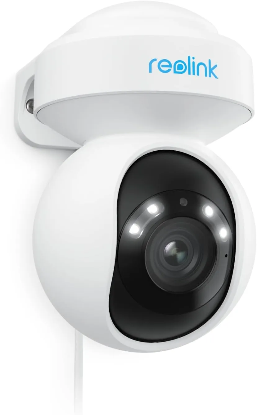 REOLINK 4K Outdoor Plug-in WiFi 6 Security Camera, PTZ Camera for Home Security, Wi-Fi 6 New Tech, Motion Tracking, Smart Detection, 3X Optical Zoom, Motion Spotlight, Local Storage, E1 Outdoor Pro