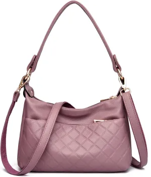Retro Crossbody Bag For Women Shoulder Bag Soft PU Leather Handbags Purses Multi Pocket Hobo Tote Bag