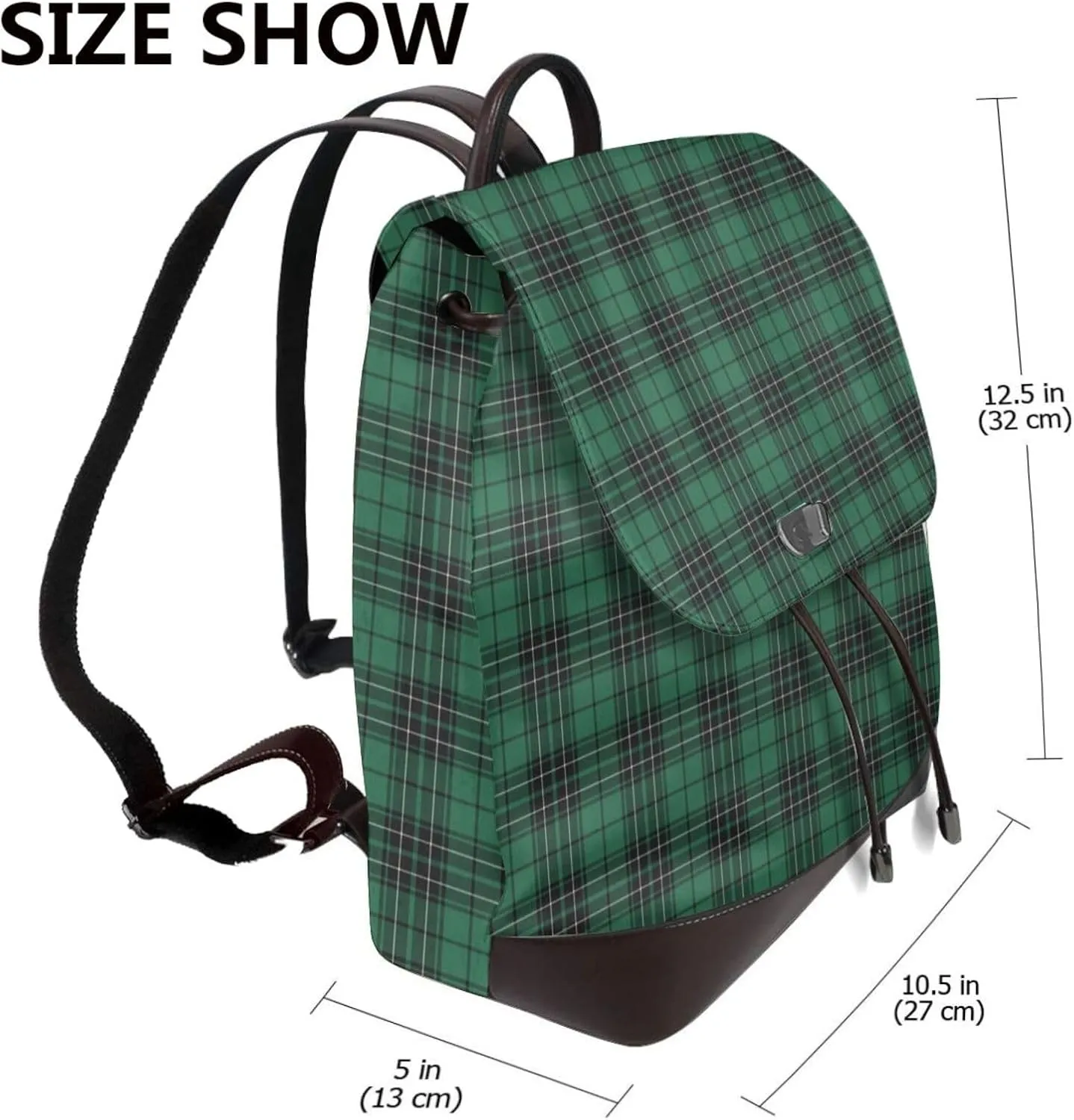 Retro Leather Shoulder Bag MacLean Hunting Ancient Tartan Backpack Practical Daypack Purse for Women Ladies