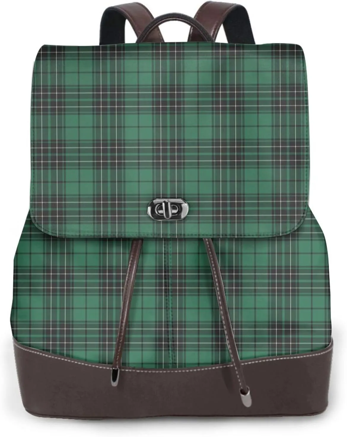 Retro Leather Shoulder Bag MacLean Hunting Ancient Tartan Backpack Practical Daypack Purse for Women Ladies