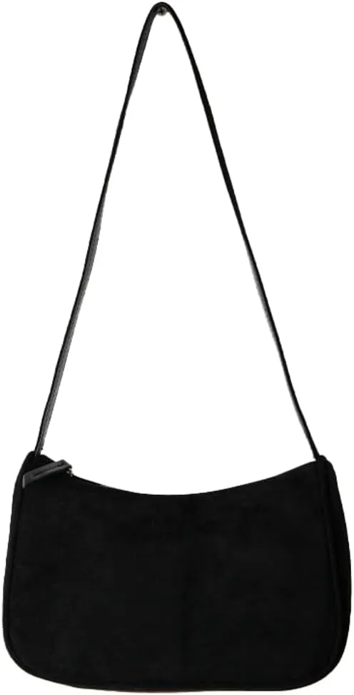 Retro Suede Shoulder Bag for Women Mini Top Handle Purse Causal Suede Hobo Sling Handbag Trendy Slouchy Bag Tote Purse 2024