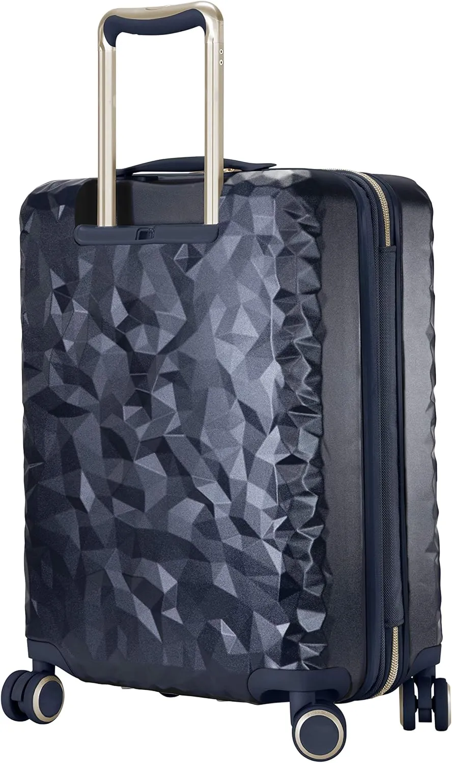 Ricardo Beverly Hills Indio Hardside Travel Luggage, Stylish and Durable, 4-Wheel Spinners with Comfort Grip Handle, Integrated USB Port And TSA-Friendly Toiletry Pouch, Navy Blue, Carry-On 20-Inch