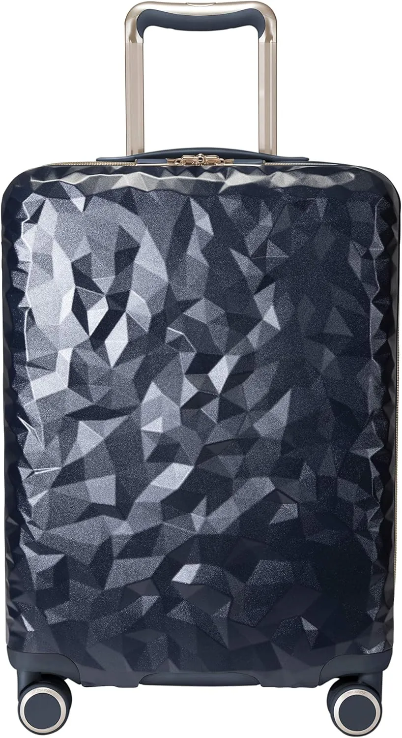 Ricardo Beverly Hills Indio Hardside Travel Luggage, Stylish and Durable, 4-Wheel Spinners with Comfort Grip Handle, Integrated USB Port And TSA-Friendly Toiletry Pouch, Navy Blue, Carry-On 20-Inch
