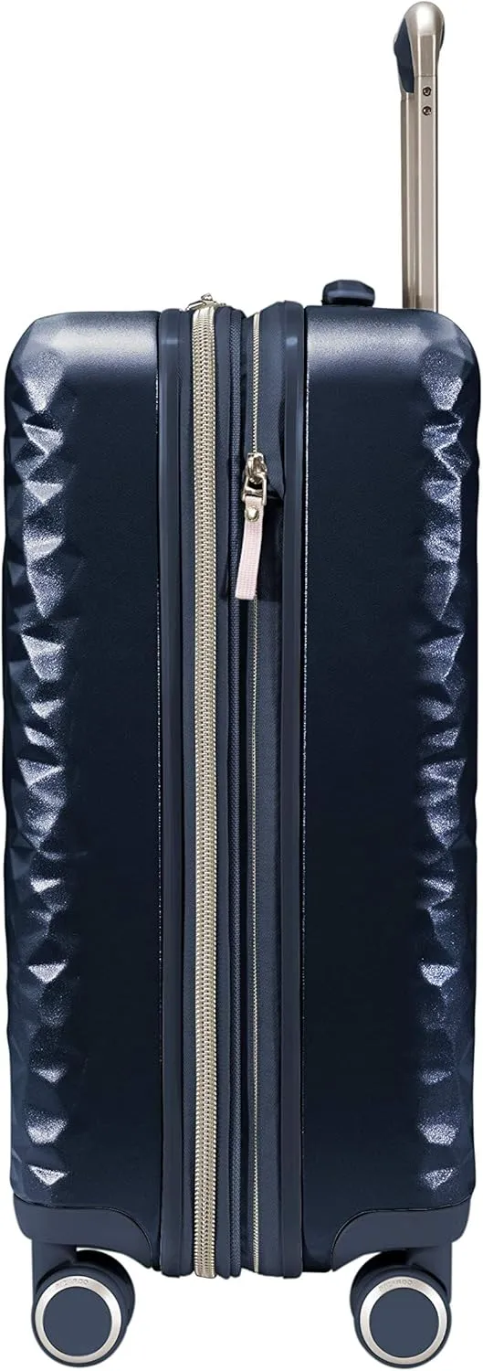 Ricardo Beverly Hills Indio Hardside Travel Luggage, Stylish and Durable, 4-Wheel Spinners with Comfort Grip Handle, Integrated USB Port And TSA-Friendly Toiletry Pouch, Navy Blue, Carry-On 20-Inch