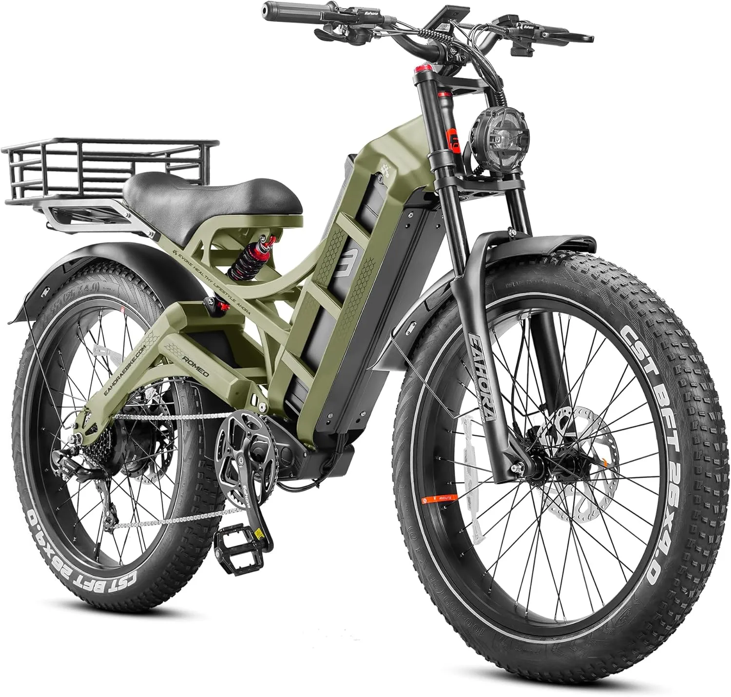 Romeo Pro 3 Electric Bike - [2025 Latest] 50MPH 5000W Dual Motor 60V 80AH 250Miles Long Range Ebike for Adults, 26" * 4.0 Fat Tire Fast Electric Mountain Bike Full Suspension Off-Road E-Bike, UL2849