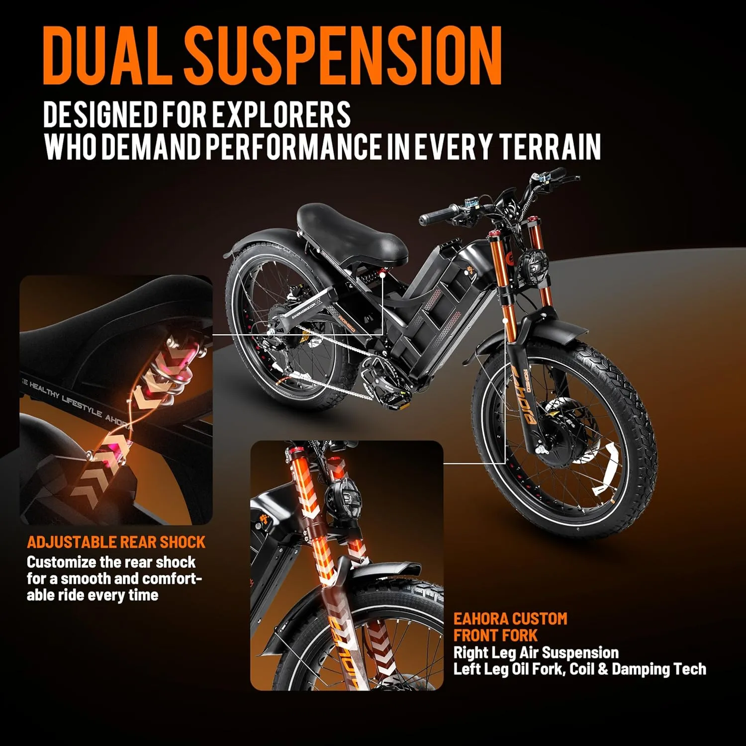 Romeo Pro-Ⅲ 50MPH Electirc Bike - [2025 Latest] 5000W Dual Motor 60V 80AH 250Miles Long Range Ebike for Adults, Air Full Suspension Electric Mountain Bike, 26" Fat Tire Off-Road E-Bicycle, UL2849
