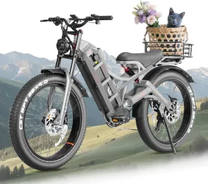 Romeo Pro-Ⅲ 50MPH Electirc Bike - [2025 Latest] 5000W Dual Motor 60V 80AH 250Miles Long Range Ebike for Adults, Air Full Suspension Electric Mountain Bike, 26" Fat Tire Off-Road E-Bicycle, UL2849