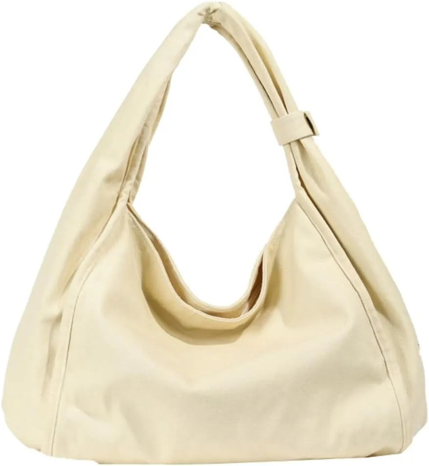 Rungion Slouchy Canvas Tote Bag for Women Large Shoulder Bag Handbags Top Handle Purse with Zipper for Work Shopping