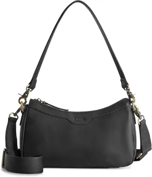 S-ZONE Leather Shoulder Bag for Women Small Crossbody Bags Hobo Purses with 2 Straps