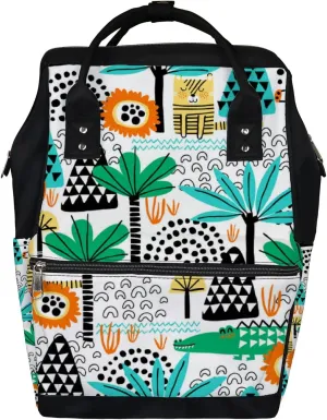 Safari Animals Cute Zebra Diaper Bag Backpack Waterproof Backpack Baby Nappy Changing Bag for Travel Large Capacity Durable and Stylish for Woman