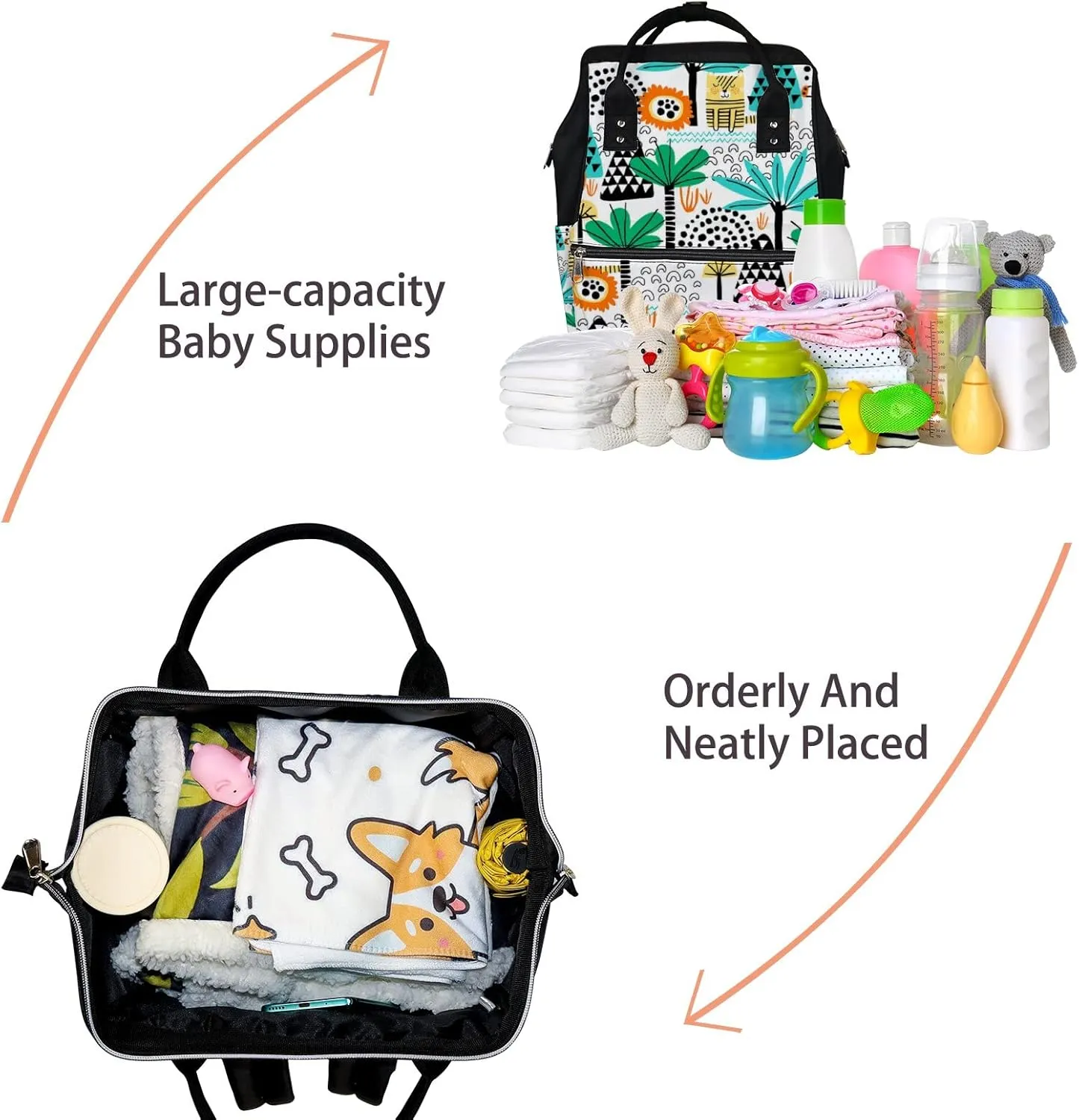 Safari Animals Cute Zebra Diaper Bag Backpack Waterproof Backpack Baby Nappy Changing Bag for Travel Large Capacity Durable and Stylish for Woman