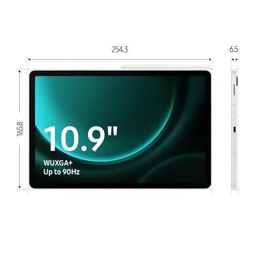 Samsung Galaxy Tab S9 FE 27.69 cm (10.9 inch) Display, RAM 6 GB, ROM 128 GB Expandable, S Pen in-Box, Wi-Fi, IP68 Tablet, Gray