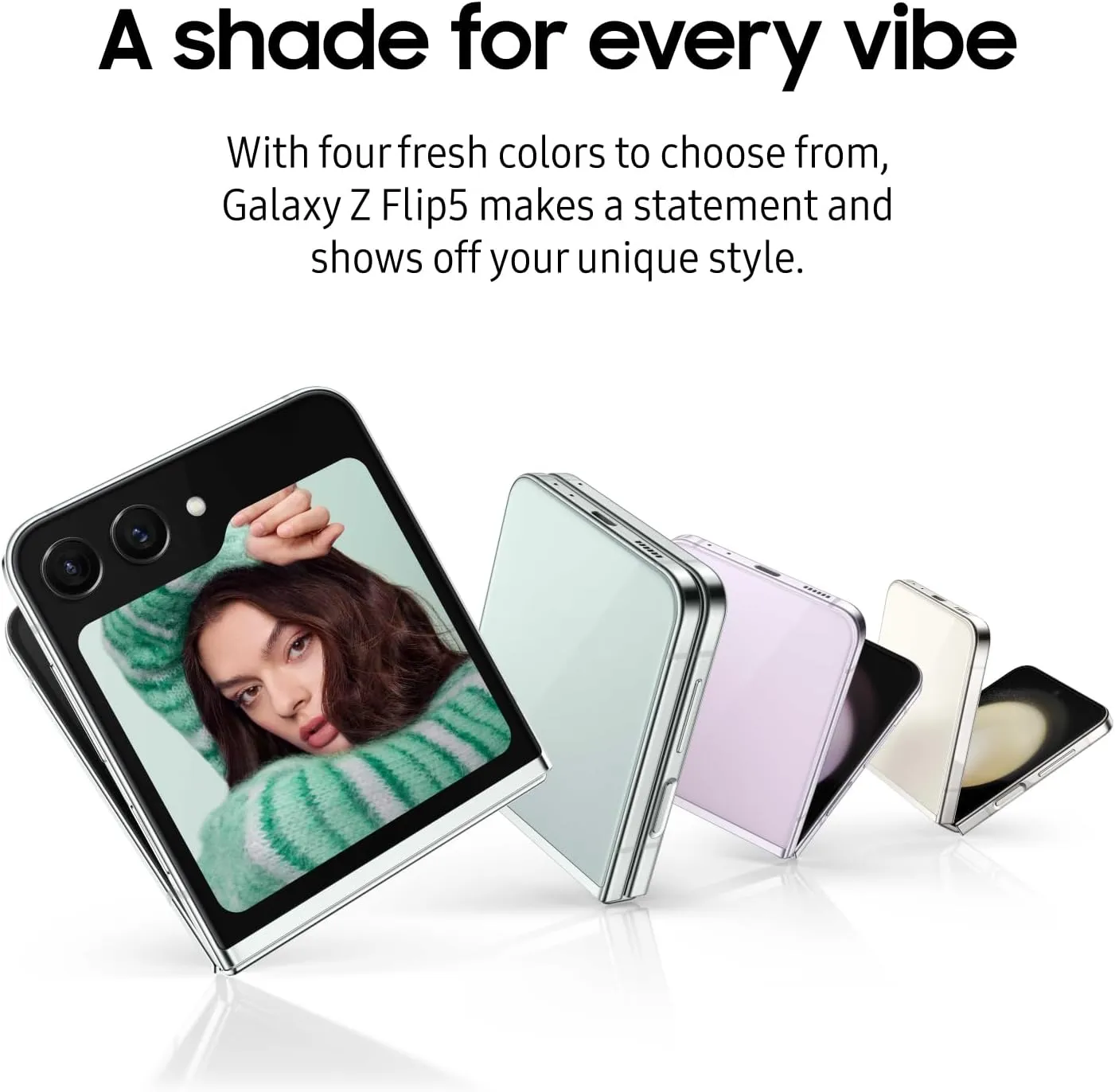 SAMSUNG Galaxy Z Flip5 AI Phone, 512GB Unlocked Android Smartphone, Compact, Foldable Design, One-Hand Control, Best Selfies, Full Cover Screen, Hands-Free Use, US Version, 2023, Cream