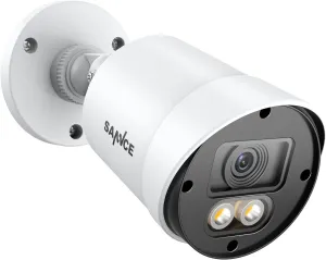 SANNCE Full Color Night Vision 1080P TVI Bullet Wired Security Camera,2 Warm Lights, IP66 Weatherproof for Indoor Outdoor Use, 100ft Clear Full Color Night Vision, Only a Camera, No Power Supply