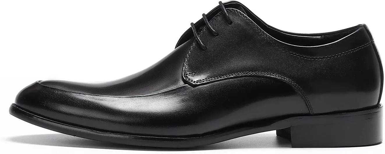 Santimon Oxfords Mens Dress Shoes Formal Business Genuine Leather Derby Fashion Casual Tuxedo Wedding Prom Comfortable Walking Shoes for Men