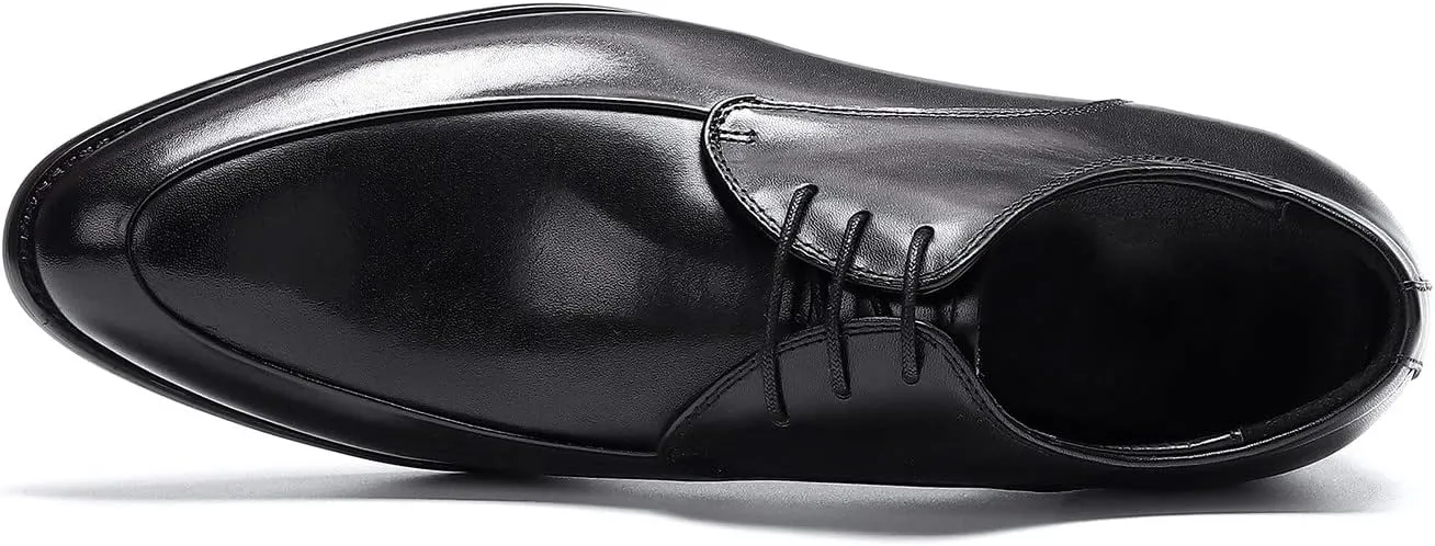 Santimon Oxfords Mens Dress Shoes Formal Business Genuine Leather Derby Fashion Casual Tuxedo Wedding Prom Comfortable Walking Shoes for Men