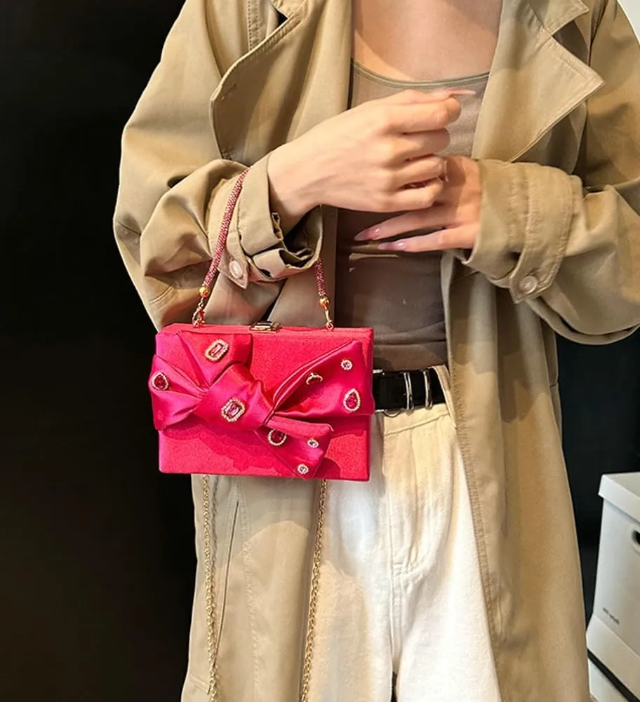 Satin Evening Clutch for Women Shiny Rhinestone Evening Bag Purses Gorgeous Handbags for Feast Party Wedding 2025