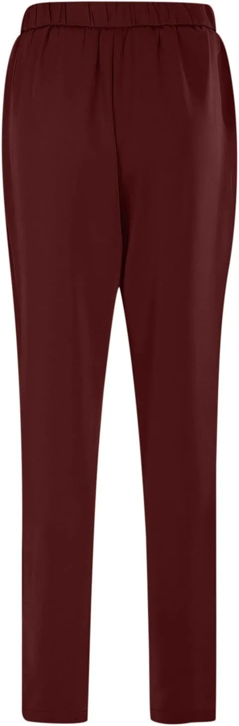 Satin Pants for Women High Waisted Pants Casual Loose Fitting Slacks with Imitation Silk Pockets Stretchy Trousers