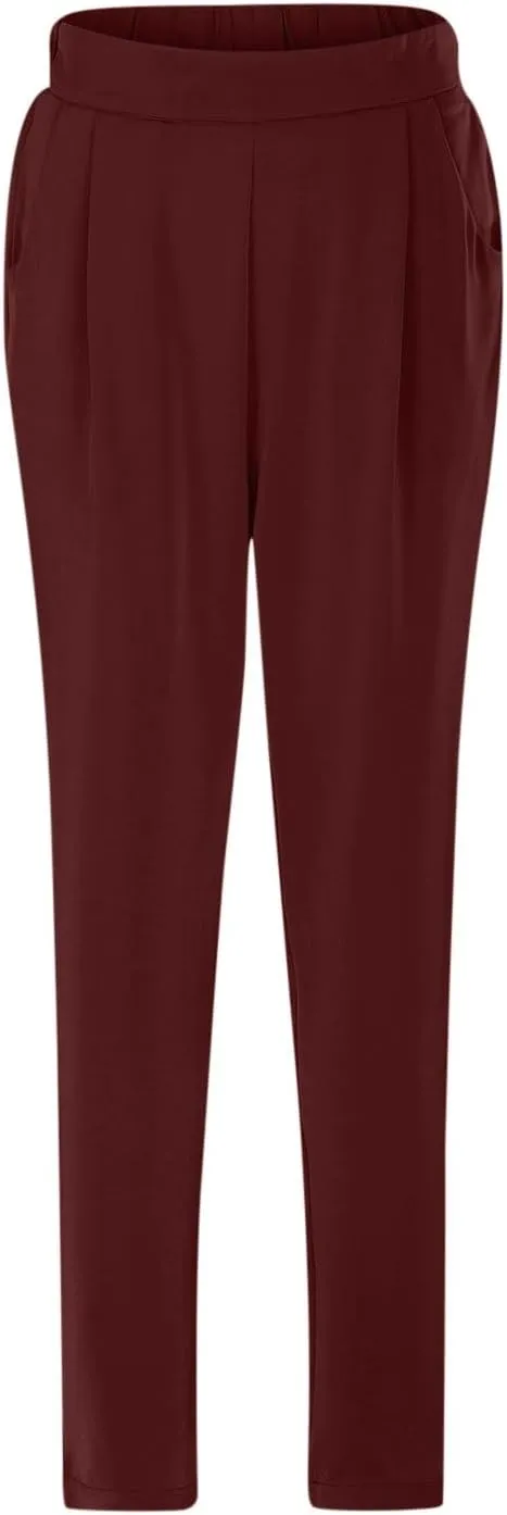 Satin Pants for Women High Waisted Pants Casual Loose Fitting Slacks with Imitation Silk Pockets Stretchy Trousers