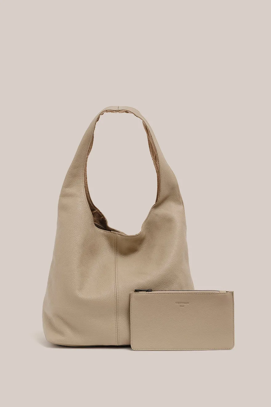 Scarlett Hobo - Beige Leather