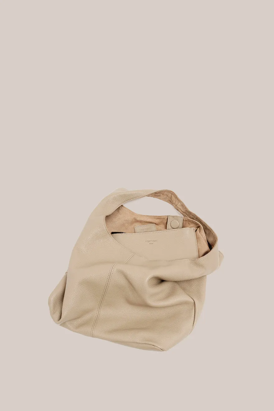 Scarlett Hobo - Beige Leather