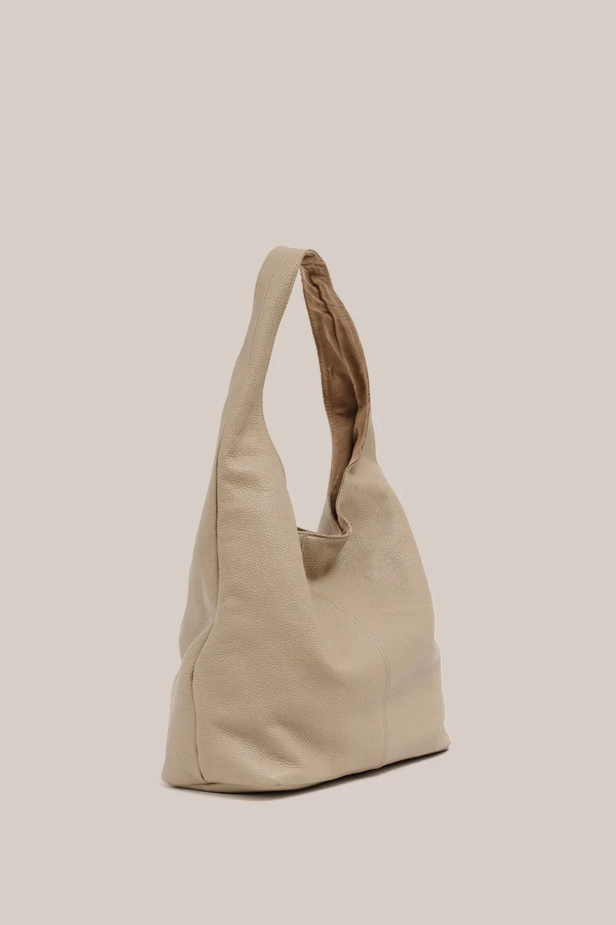 Scarlett Hobo - Beige Leather