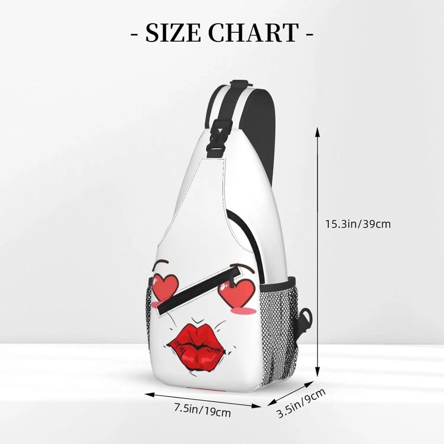 Sealed with a Kiss Red Lip Crossbody Bag Cross Chest Bag Adjustable Sling Backpack Sports Gym Shoulder Bags Travel Cycling Daypack Diagonally Casual Rucksack