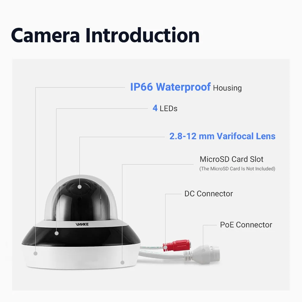 Security Camera 4X Optical Zoom AI Detection