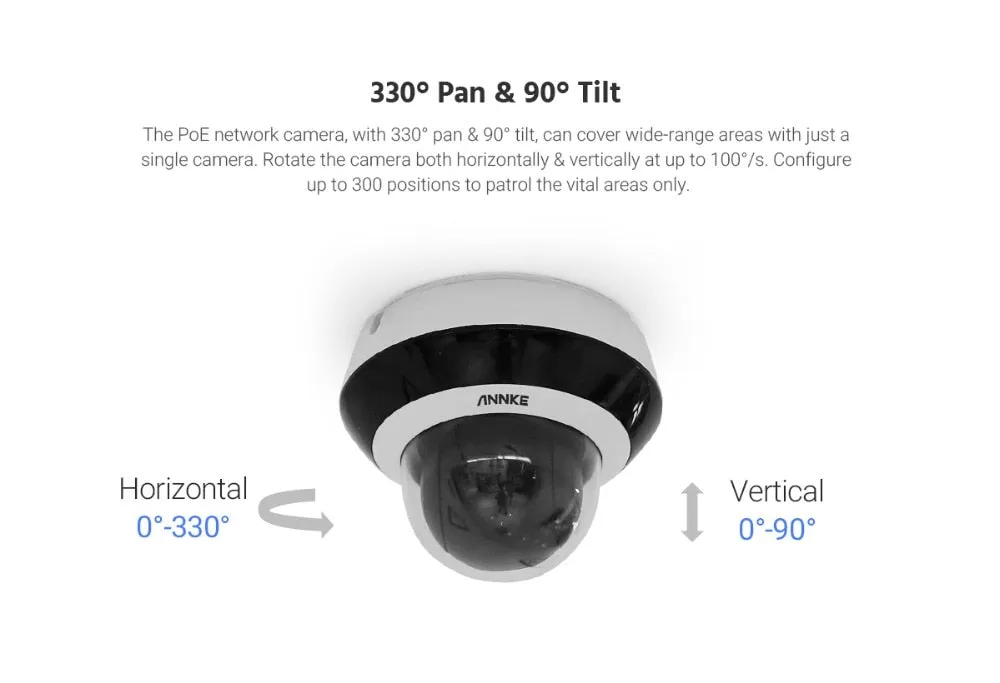 Security Camera 4X Optical Zoom AI Detection