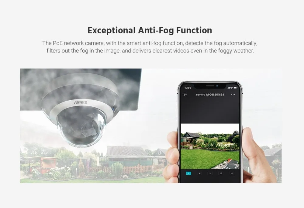 Security Camera 4X Optical Zoom AI Detection
