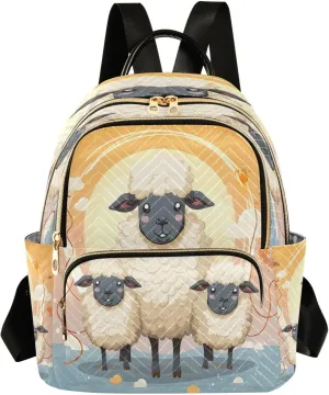Sheeps Backpack Purse for Women Fashion Small Mini Daypack Purse for Lady Anti-theft Shoulder Bag for Lady Women