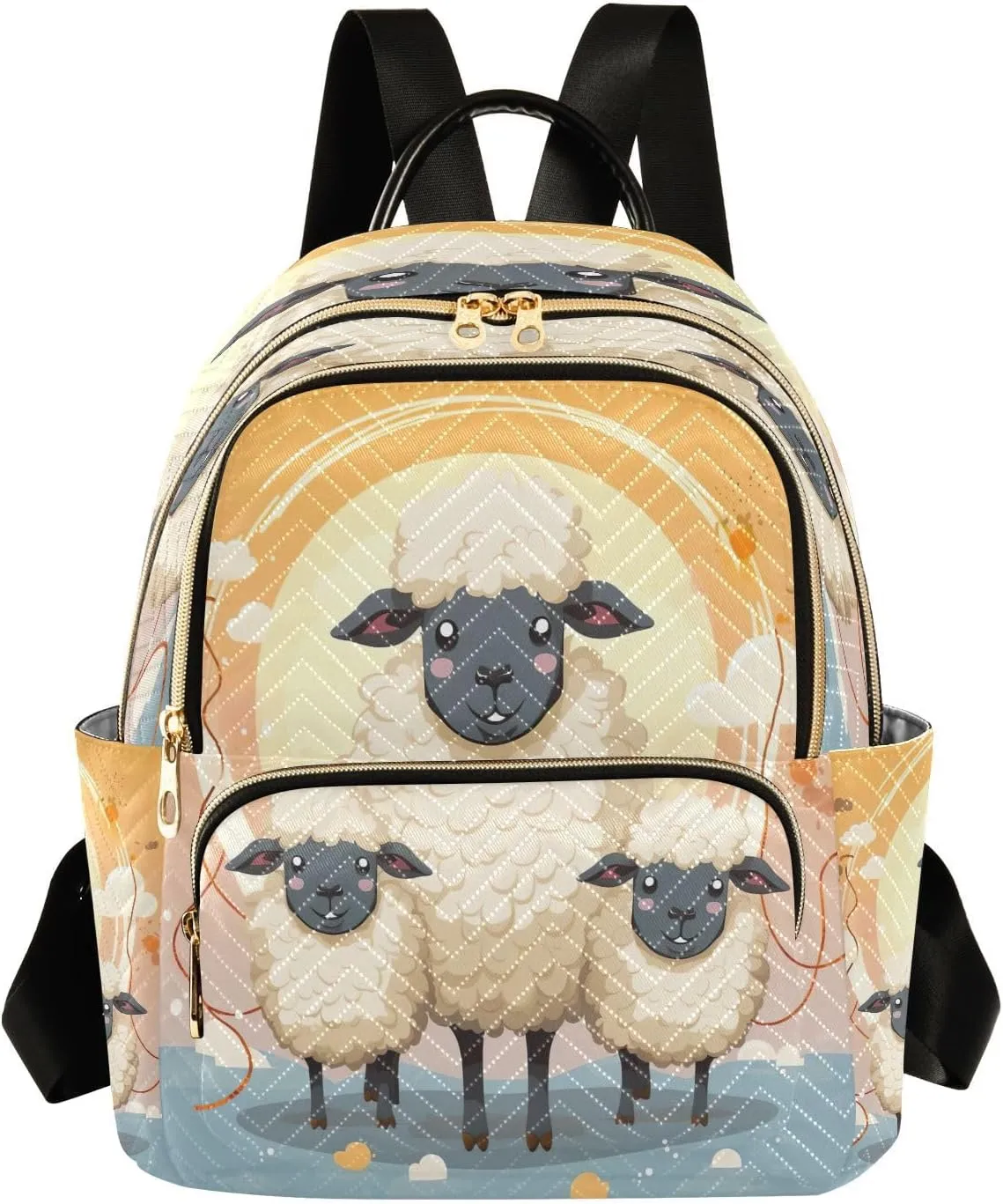 Sheeps Backpack Purse for Women Fashion Small Mini Daypack Purse for Lady Anti-theft Shoulder Bag for Lady Women