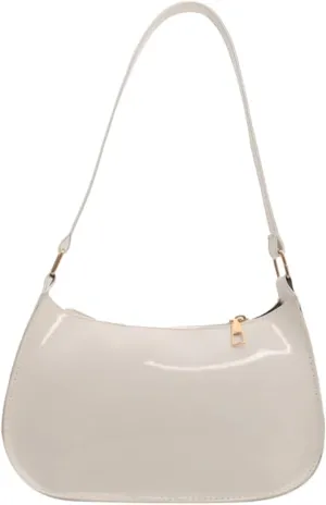 Shiny Clutch Purse for Women Genuine Leather Evening Handbag Mini Hobo Armpit Shoulder Bag for Formal Events or Parties