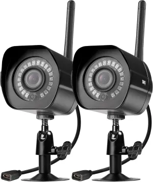 SHO Outdoor Plug-in Smart Security WiFi Camera, 1080P HD Video, IP66 Weatherproof, Motion Detection, Night Vision, Cloud Service, Compatible with Alexa and Google Home, 2 Pack