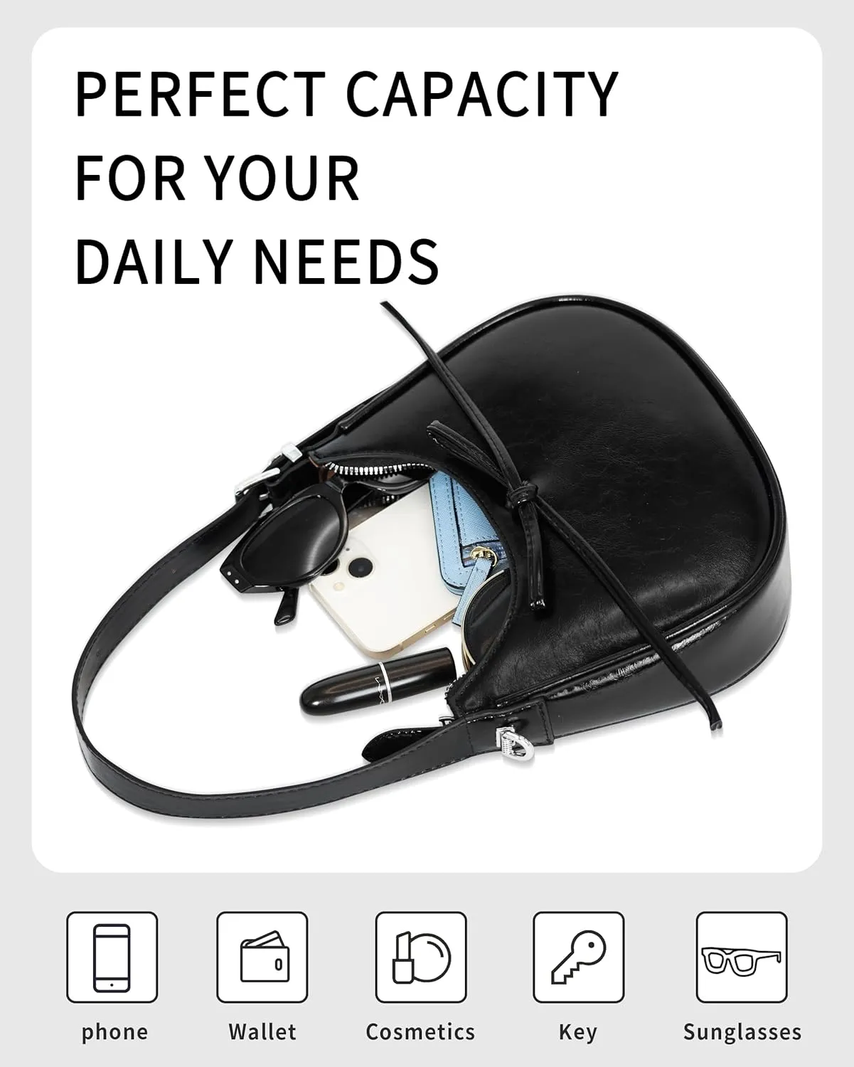 Shoulder Bag for Women - Bow Clutch Purse PU Leather, Removable Chain Crossbody Handbag with Zipper Closure