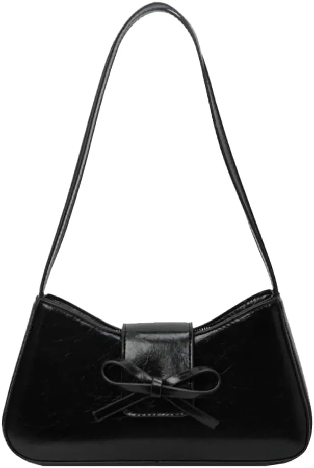 Shoulder Bag for Women, Hobo Handbags Trendy Retro Purses Leather Clutch Bag Cute Bow Purse