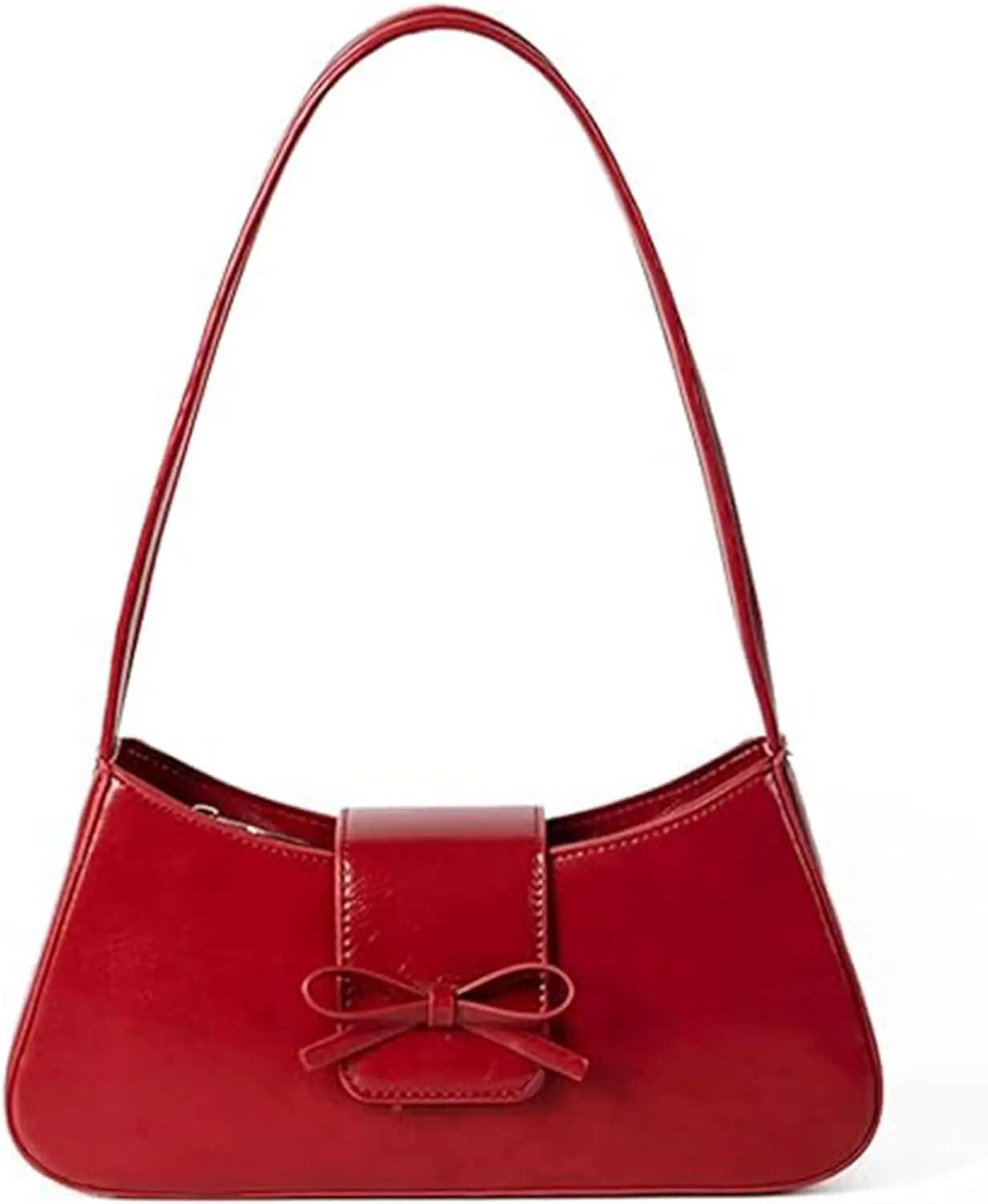 Shoulder Bag for Women, Hobo Handbags Trendy Y2K Purses Patent Leather Clutch Bag Cute Bow Purse