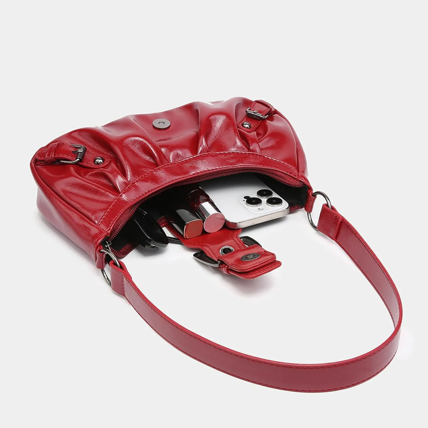 Shoulder Bag for Women Top Handle Handbag Purse Y2K Hobo Clutch Small Punk Purse Trendy
