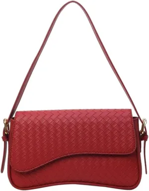 Shoulder Bag for Women Vegan Leather Hobo Handbags Y2K Trendy Saddle Bag Clutch Purse with 2 Removable Strap