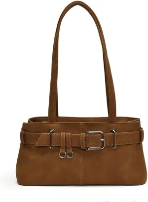 Shoulder Bag for Women,Vegan Leather Work Bag Trendy Luxury Hobo bag Designer Handbags Top Handle Bag with Belt Buckle