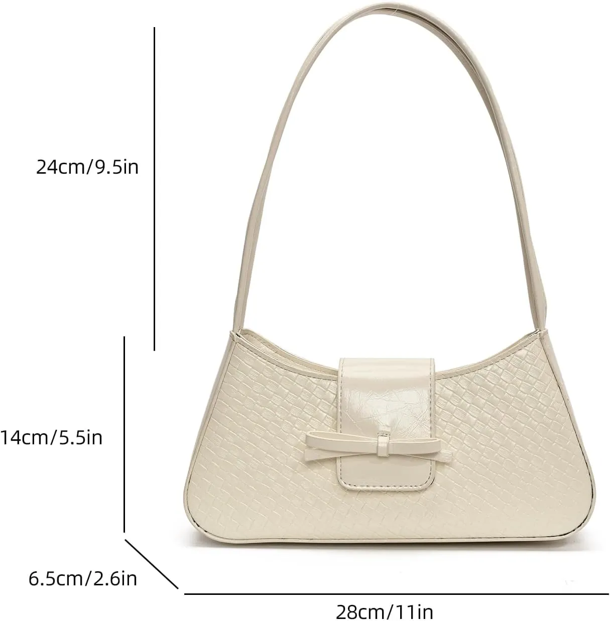 Shoulder Bags for Women Woven Purses and Handbags Coquette Bow Purse Y2k Bag Vegan Leather Small Clutch Hobo Handbag